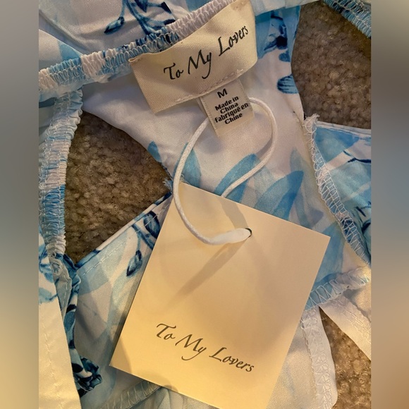 To My Lovers cut out Maxi dress size M. Blue & White tropical print Perfection! - Picture 6 of 6